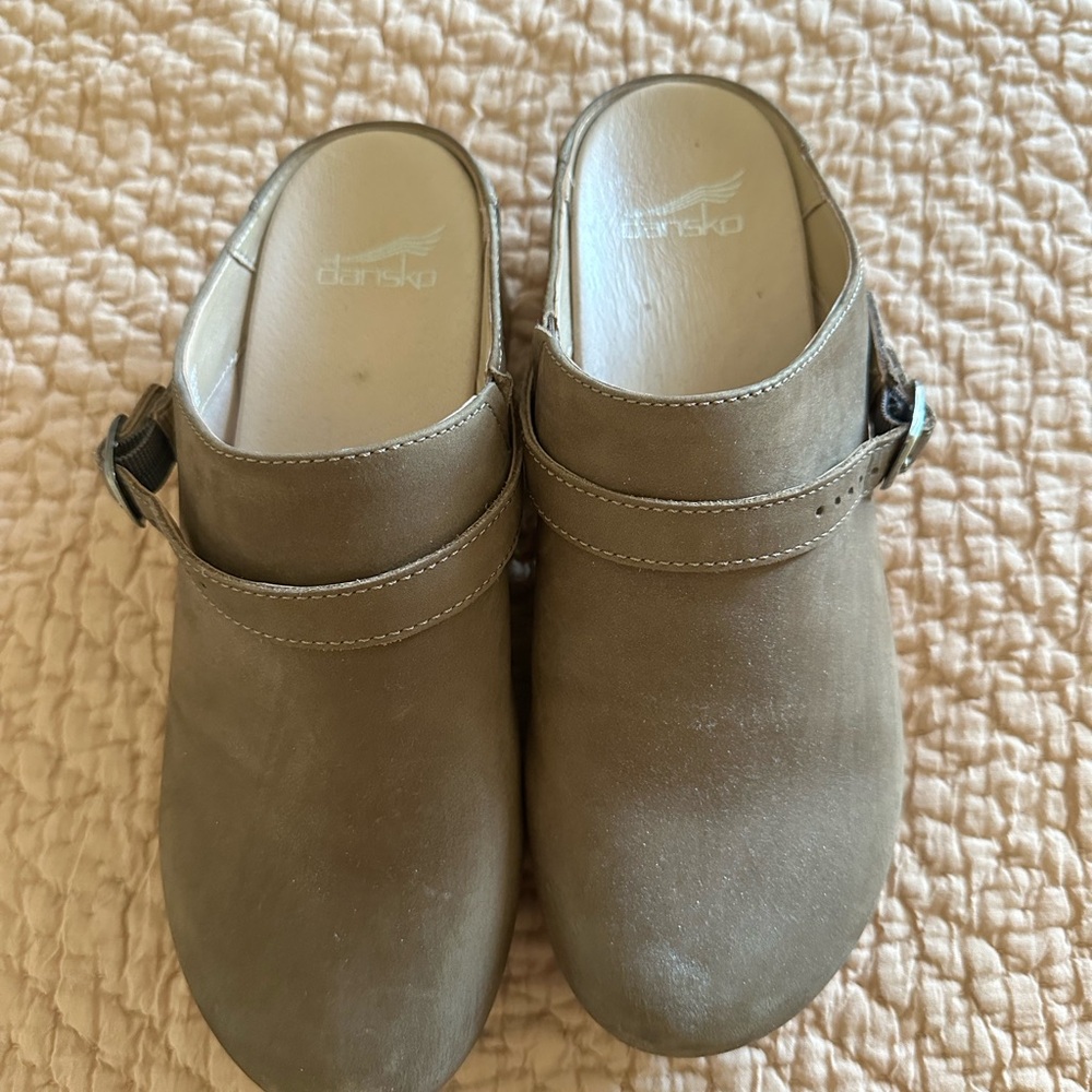 Dansko Brown Leather Slip-On Clogs